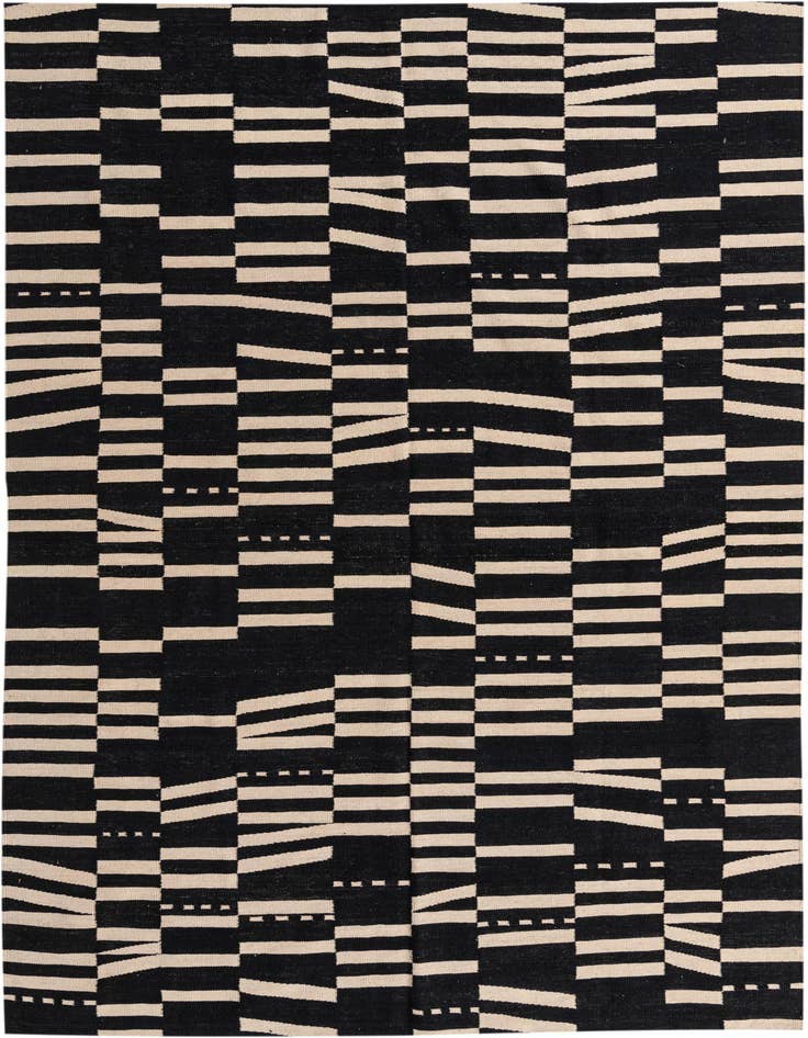 Detail image of 6' 8 x 9' 8 Hand Woven Kilim Modern Wool Rug