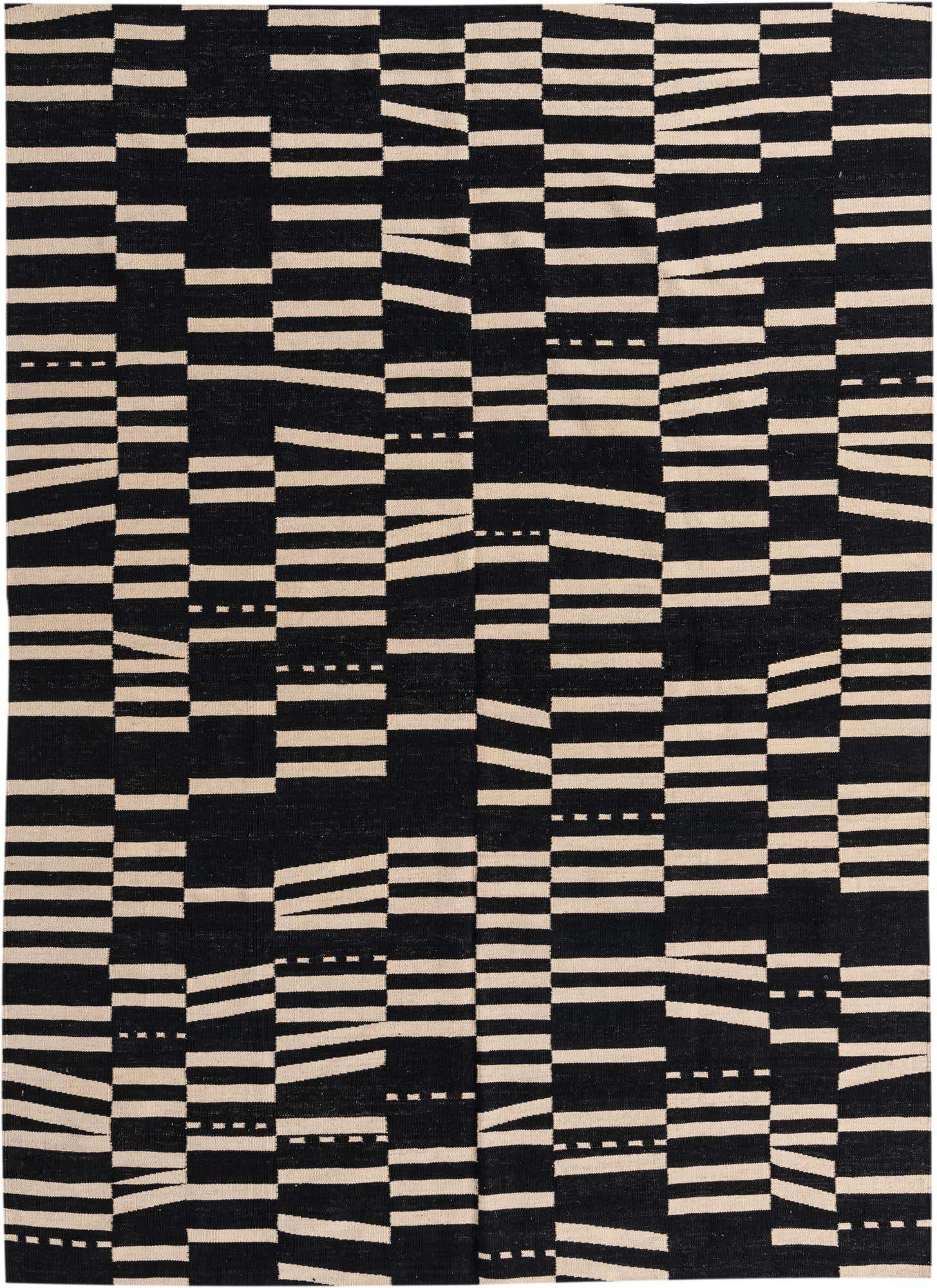 6' 8 x 9' 8 Hand Woven Kilim Modern Wool Rug