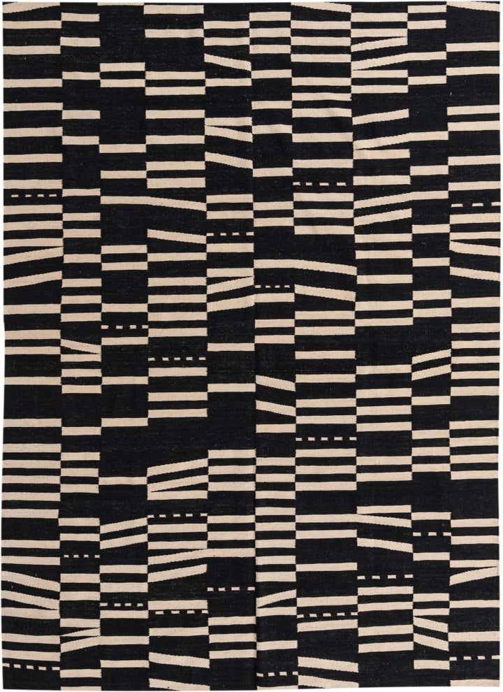 6' 8 x 9' 8 Hand Woven Kilim Modern Wool Rug