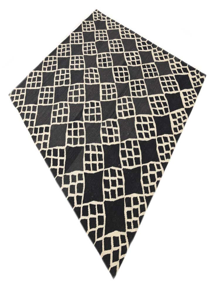 6' 3 x 8' 4 Hand Woven Kilim Modern Wool Rug