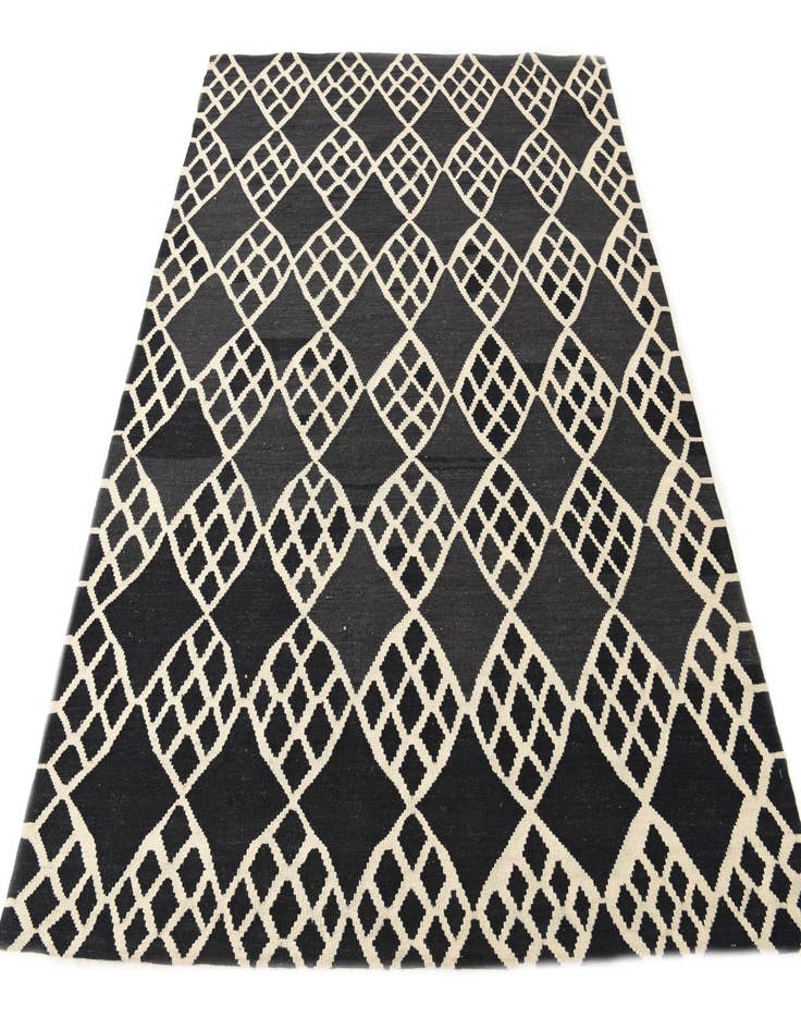 Detail image of 6' 3 x 8' 4 Hand Woven Kilim Modern Wool Rug