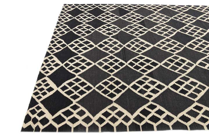 6' 3 x 8' 4 Hand Woven Kilim Modern Wool Rug