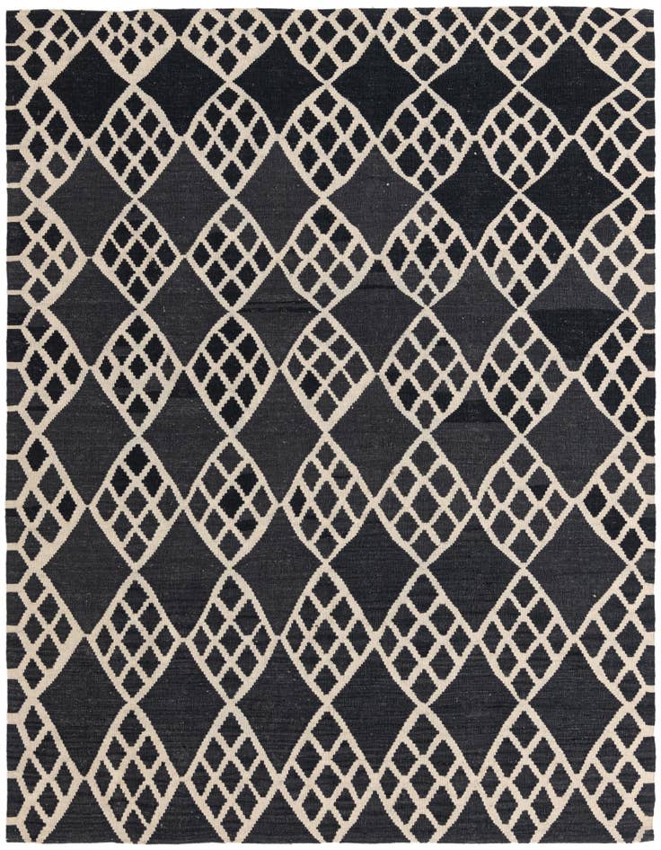 Detail image of 6' 3 x 8' 4 Hand Woven Kilim Modern Wool Rug