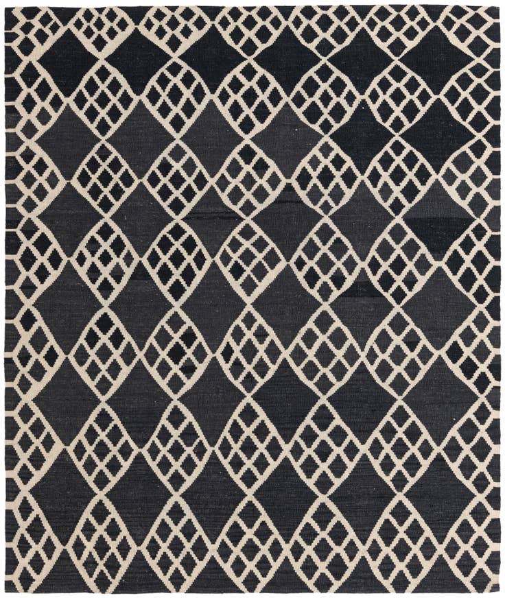 Detail image of 6' 3 x 8' 4 Hand Woven Kilim Modern Wool Rug