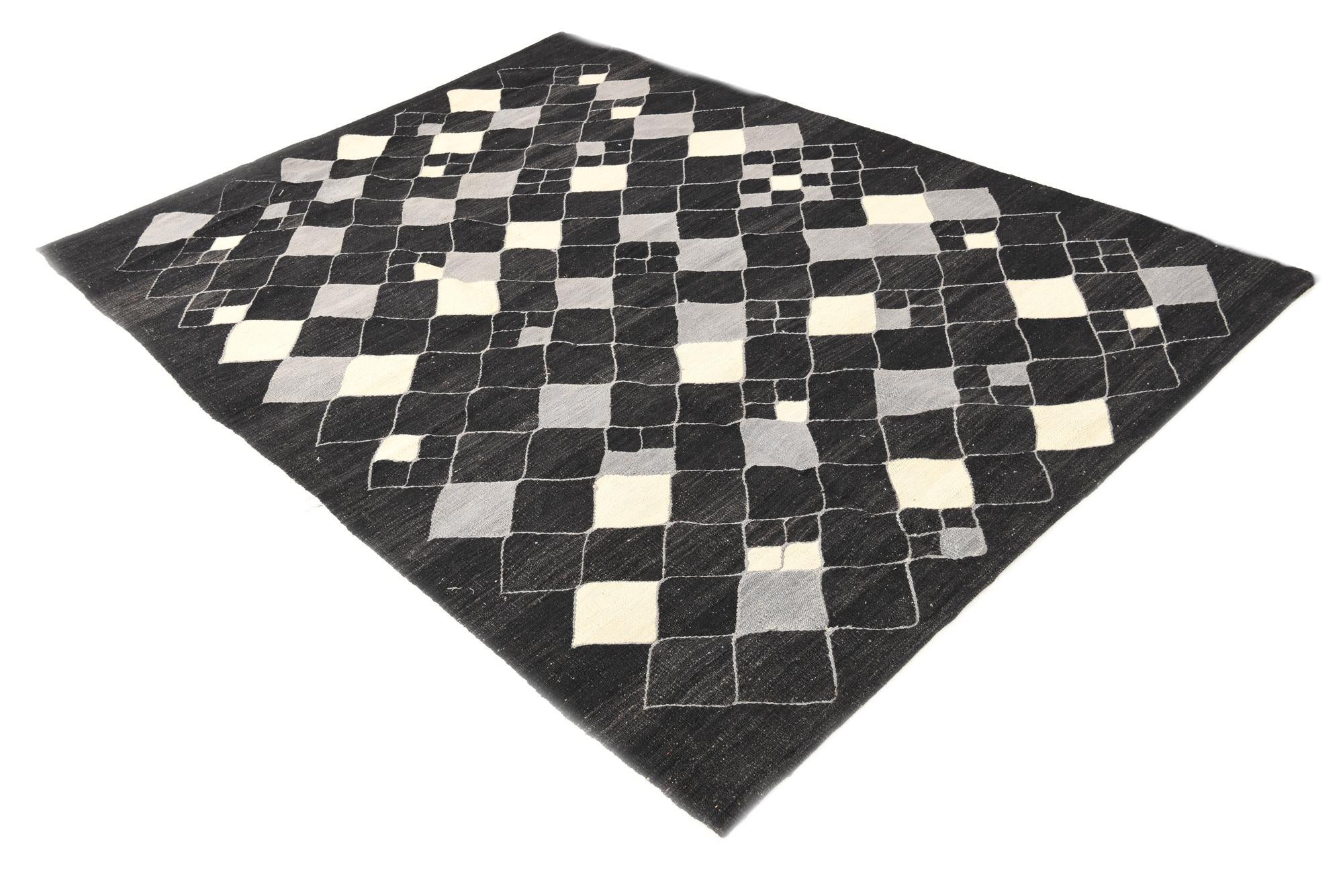 5' 8 x 7' 10 Hand Woven Kilim Modern Wool Rug
