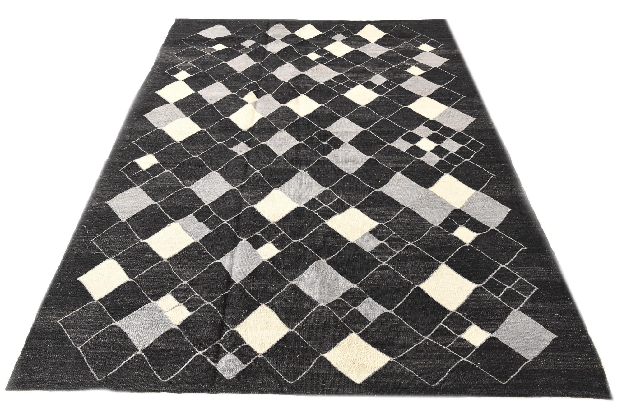 5' 8 x 7' 10 Hand Woven Kilim Modern Wool Rug