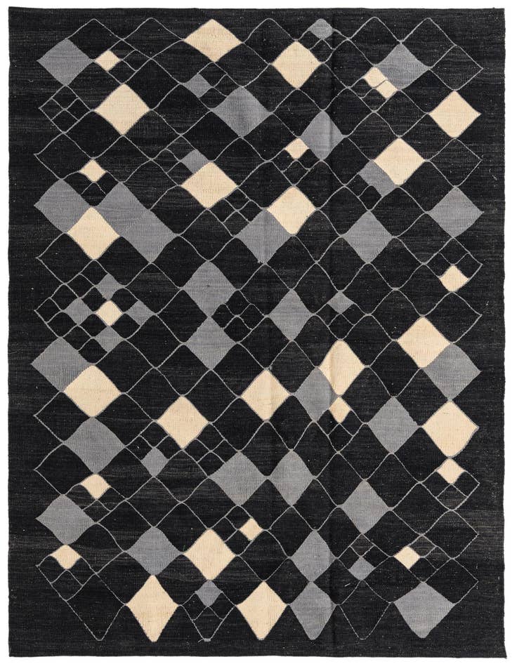 Detail image of 5' 8 x 7' 10 Hand Woven Kilim Modern Wool Rug