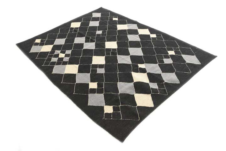 5' 1 x 6' 7 Hand Woven Kilim Modern Wool Rug