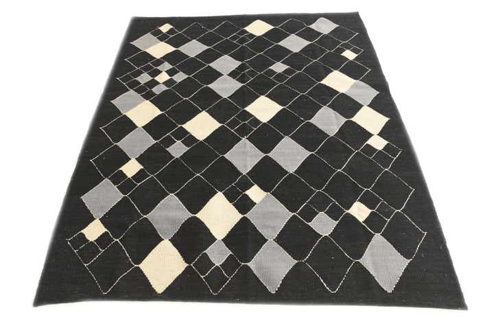 5' 1 x 6' 7 Hand Woven Kilim Modern Wool Rug