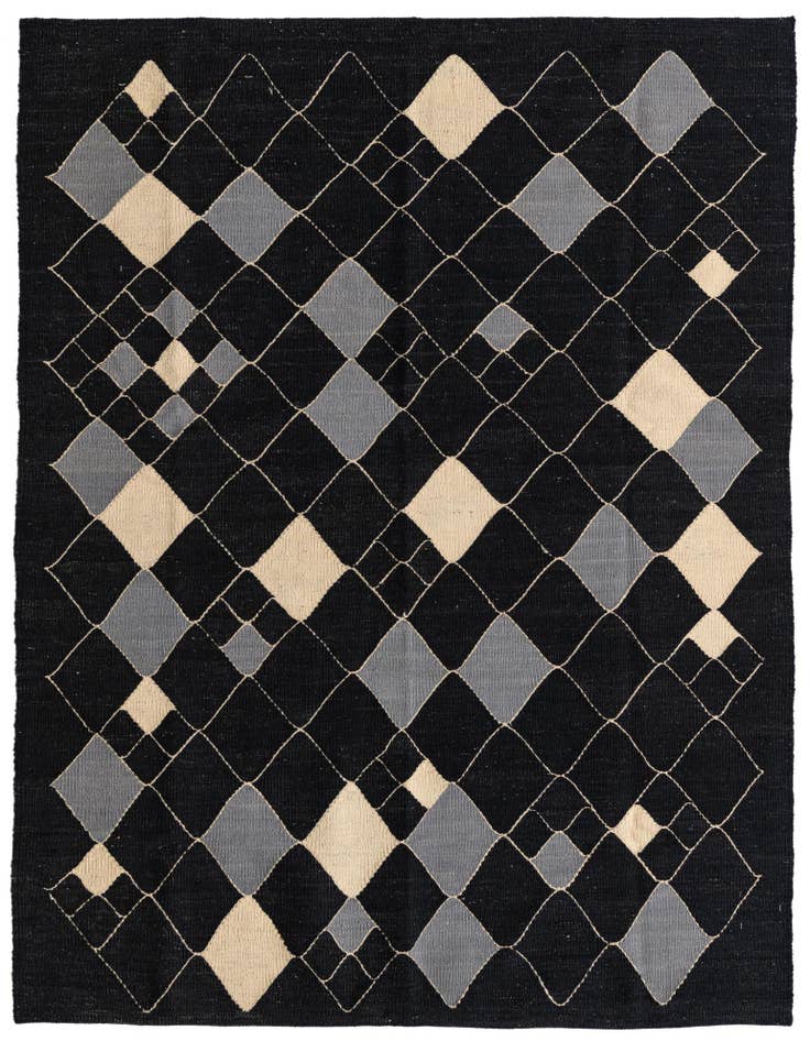 Detail image of 5' 1 x 6' 7 Hand Woven Kilim Modern Wool Rug
