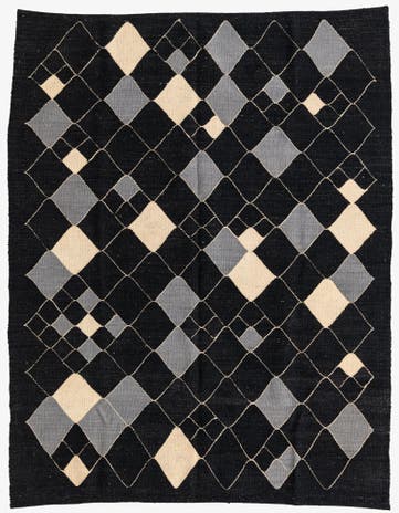 5' 1 x 6' 5 Hand Woven Kilim Modern Wool Rug