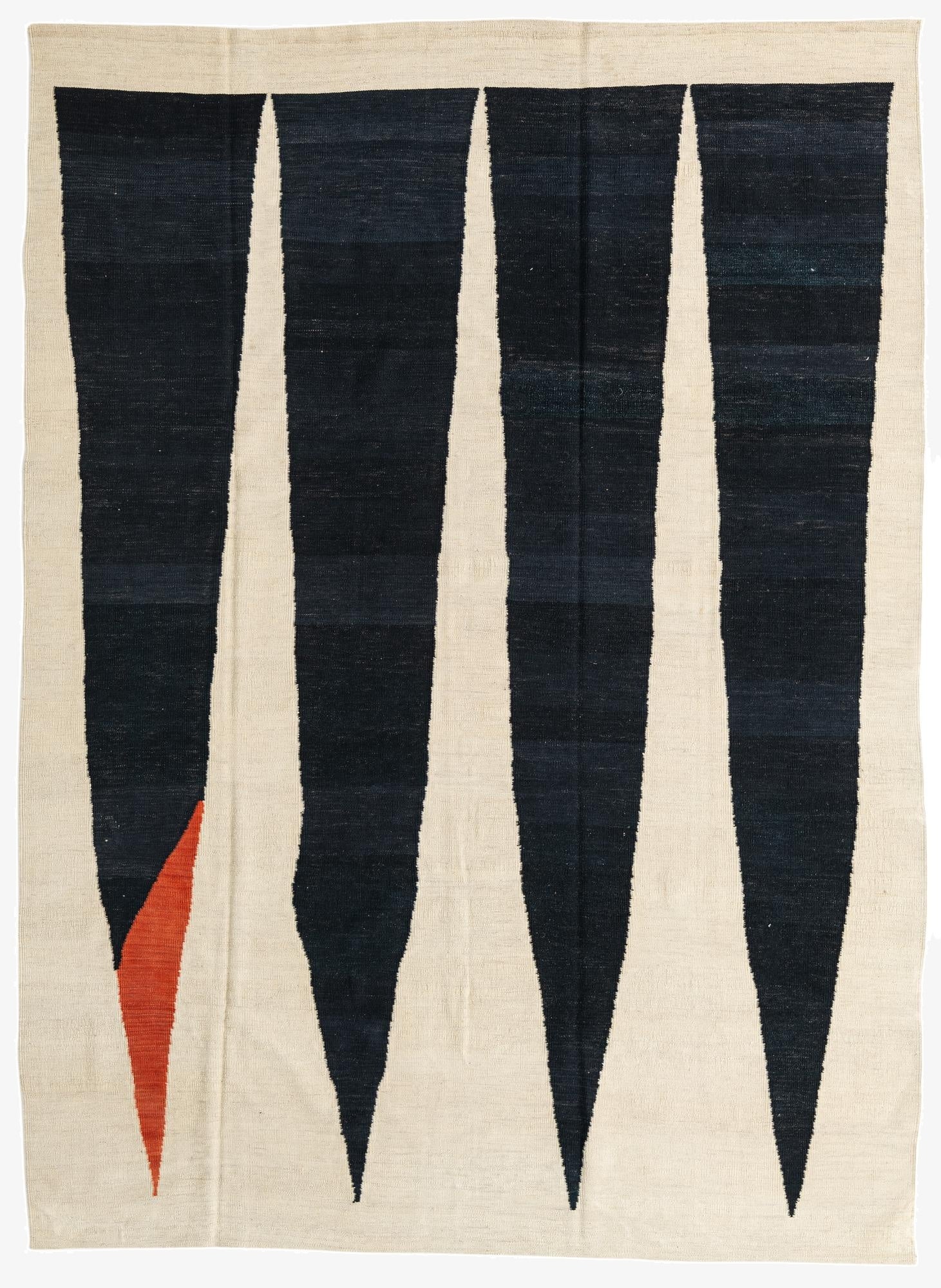 7' x 9' 6  Hand Woven Kilim Modern Wool Rug