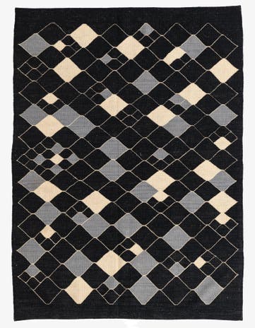 4' 10 x 6' 7 Hand Woven Kilim Modern Wool Rug