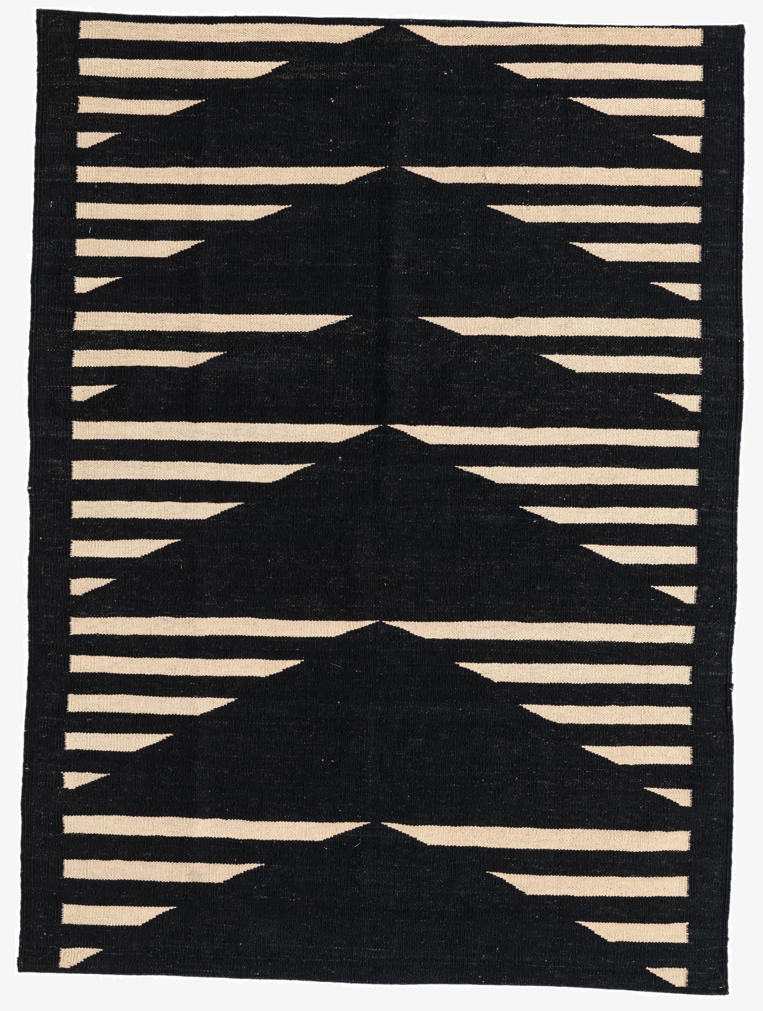 4' 1 x 5' 7  Hand Woven Kilim Modern Wool Rug