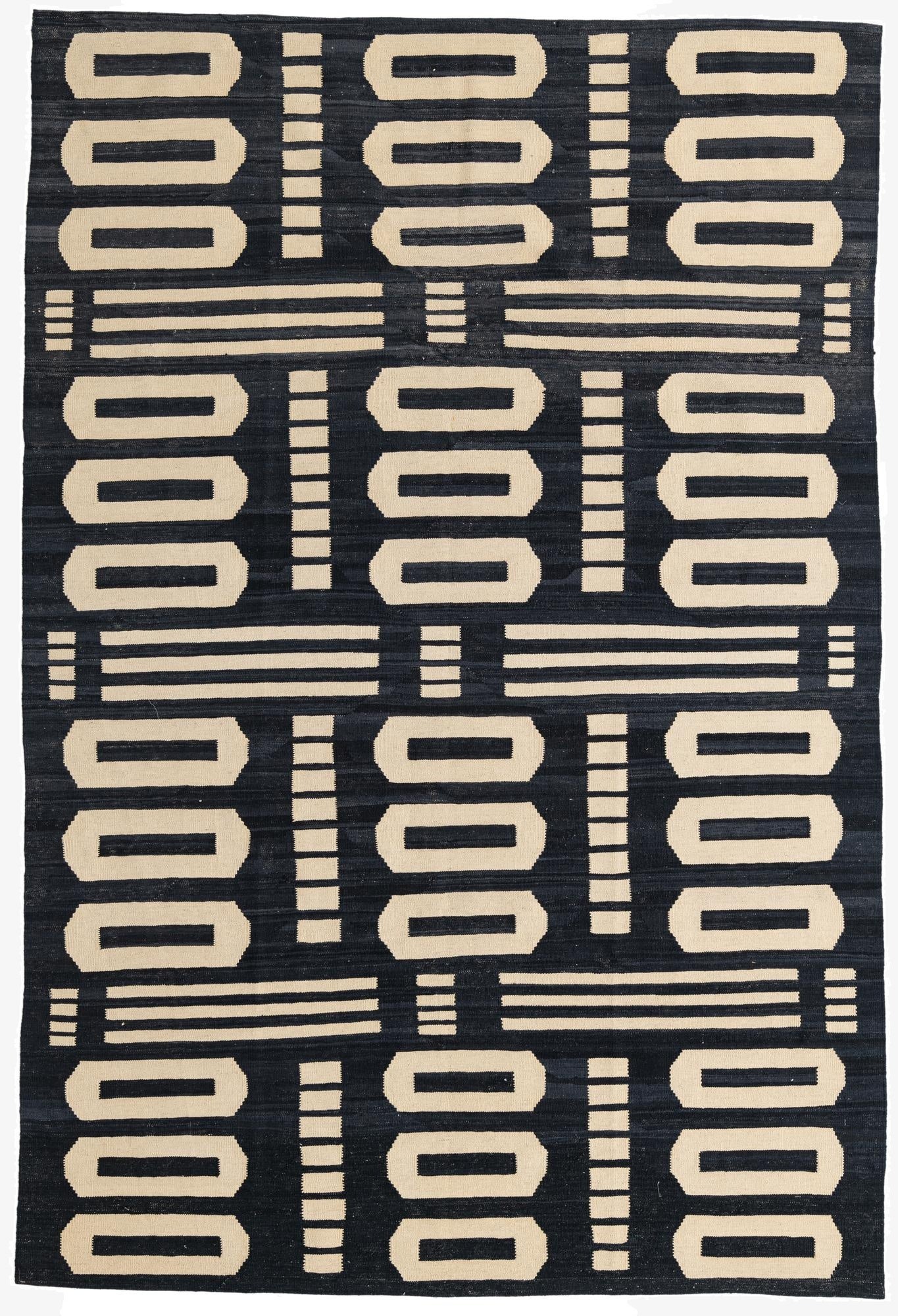 6' 6 x 9' 8  Hand Woven Kilim Modern Wool Rug