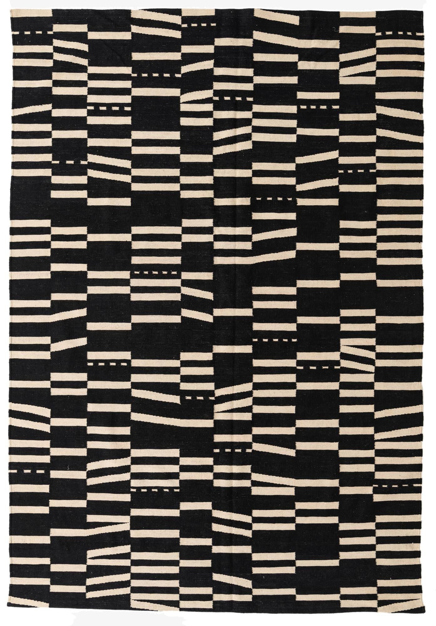6' 9 x 9' 10  Hand Woven Kilim Modern Wool Rug