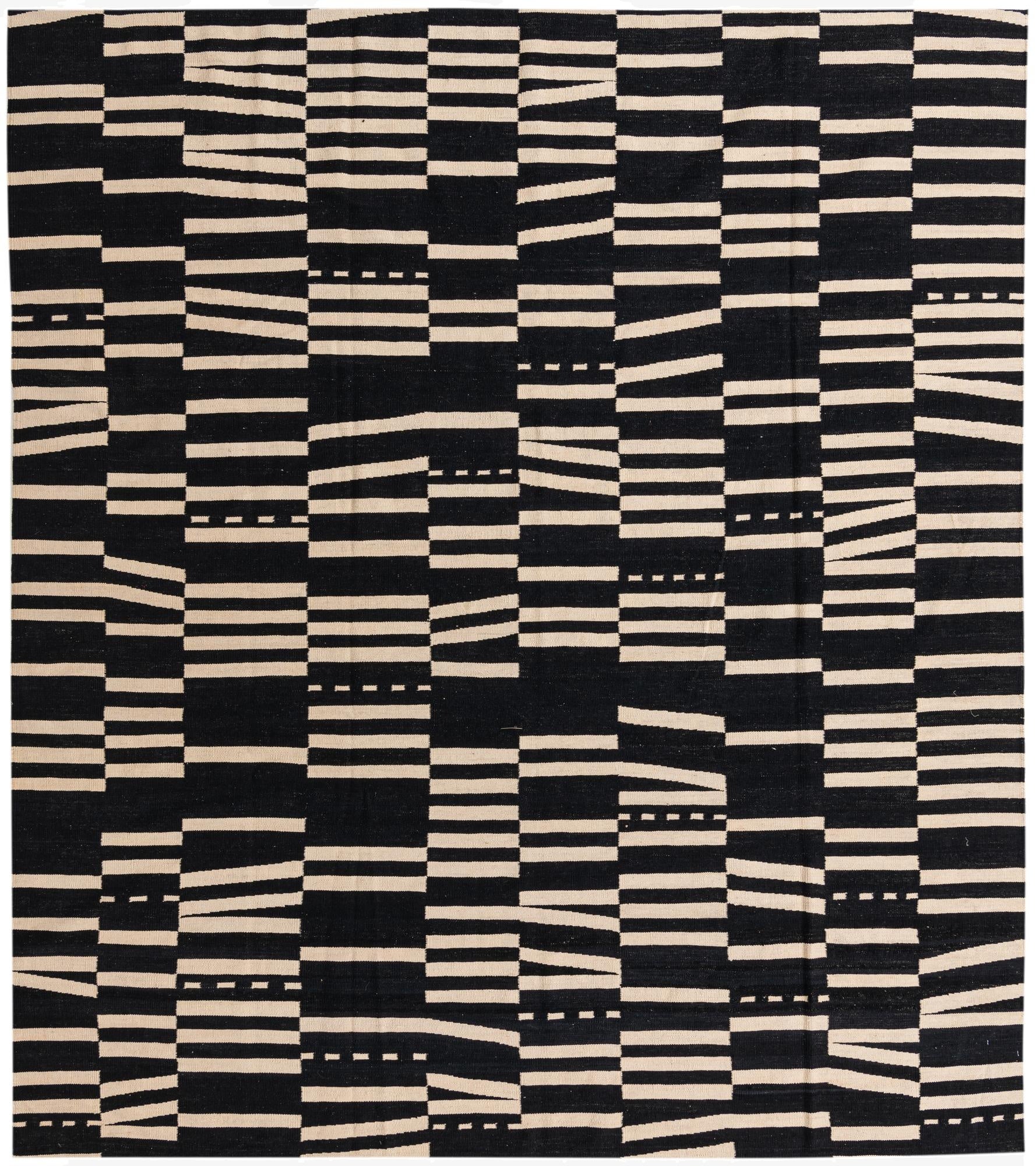 8' 5 x 9' 8  Hand Woven Kilim Modern Wool Rug
