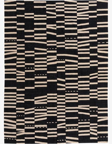 6' 8 x 9' 8 Hand Woven Kilim Modern Wool Rug