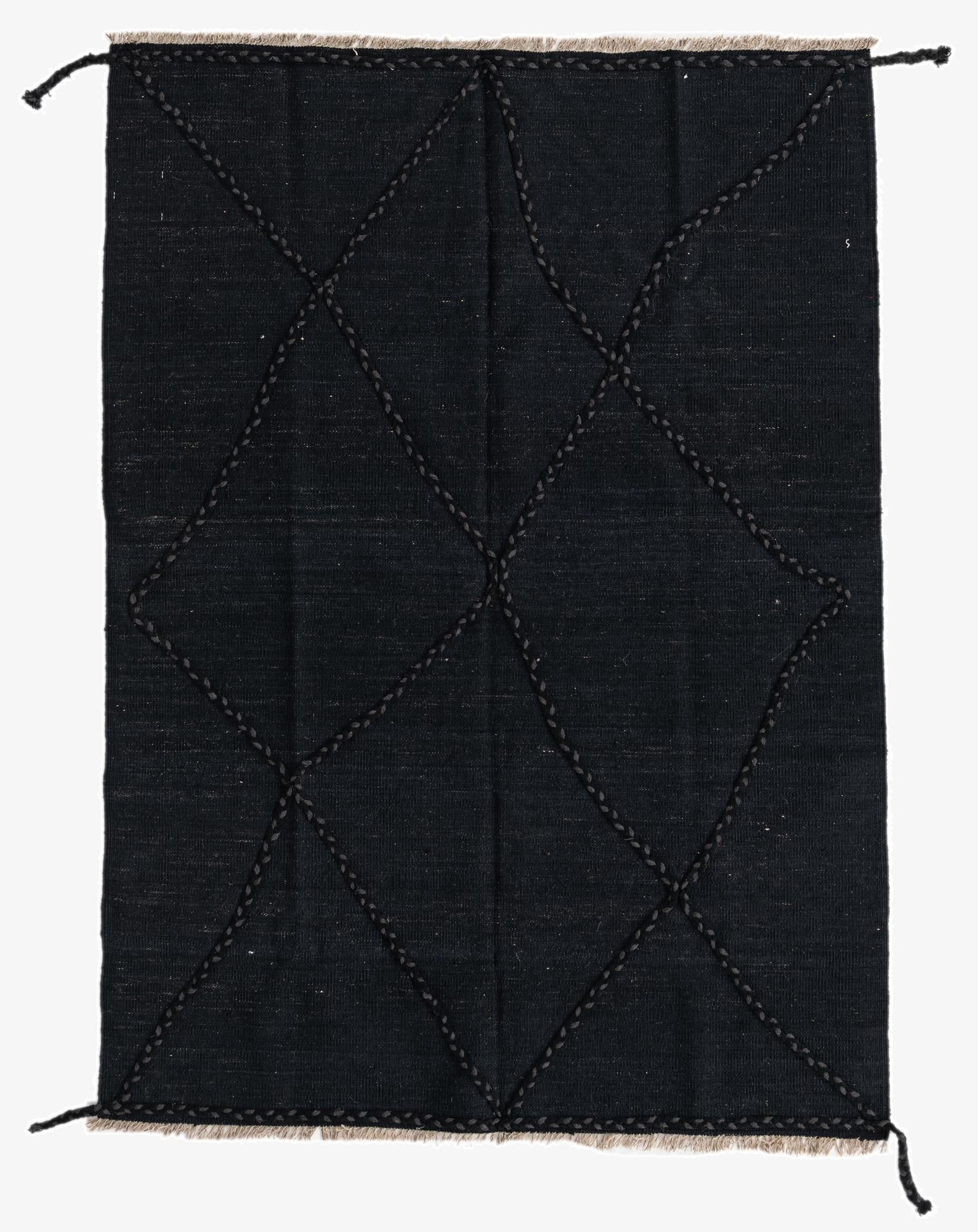 4' 4 x 6'  Hand Woven Kilim Modern Wool Rug
