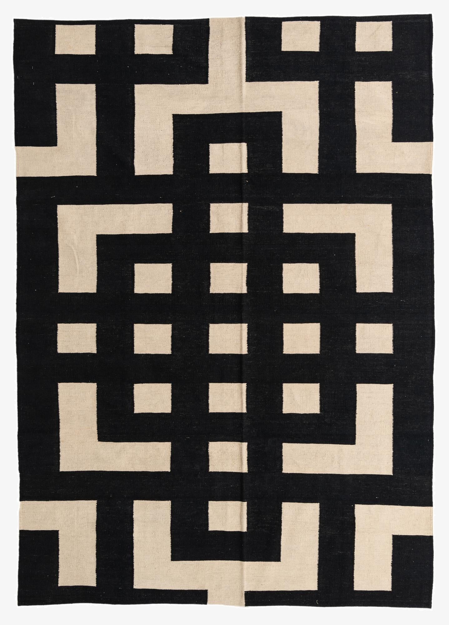 6' 10 x 9' 7  Hand Woven Kilim Modern Wool Rug