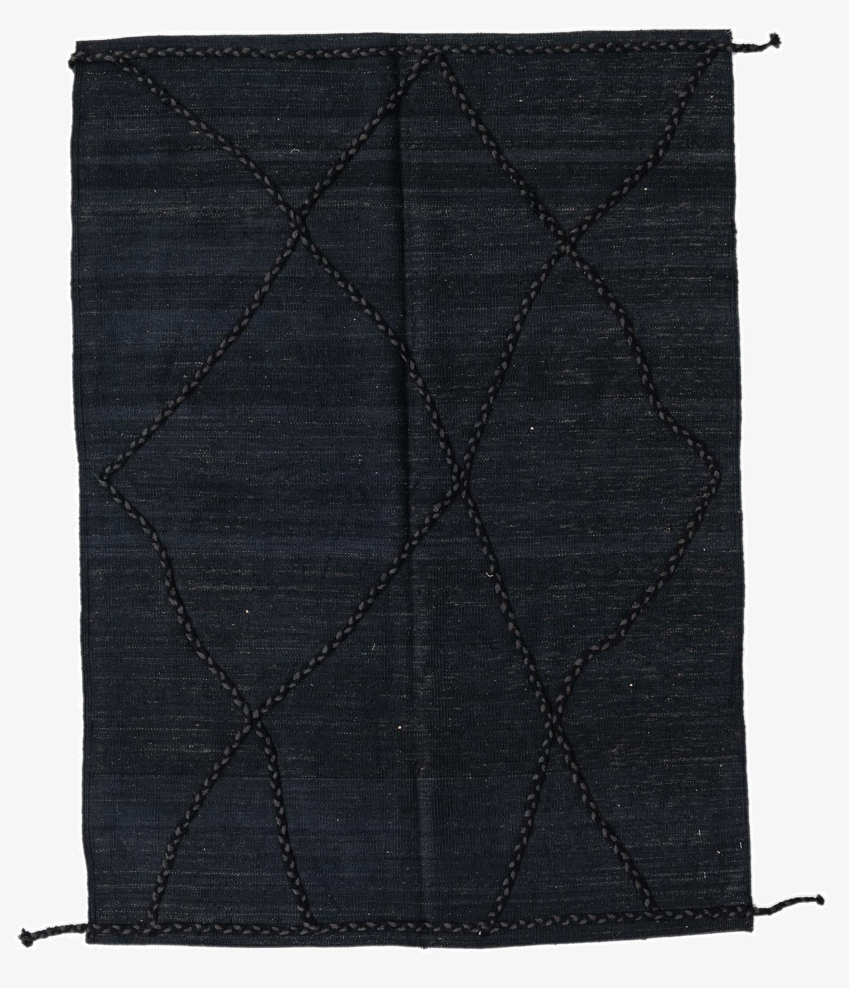 4' 4 x 5' 11  Hand Woven Kilim Modern Wool Rug