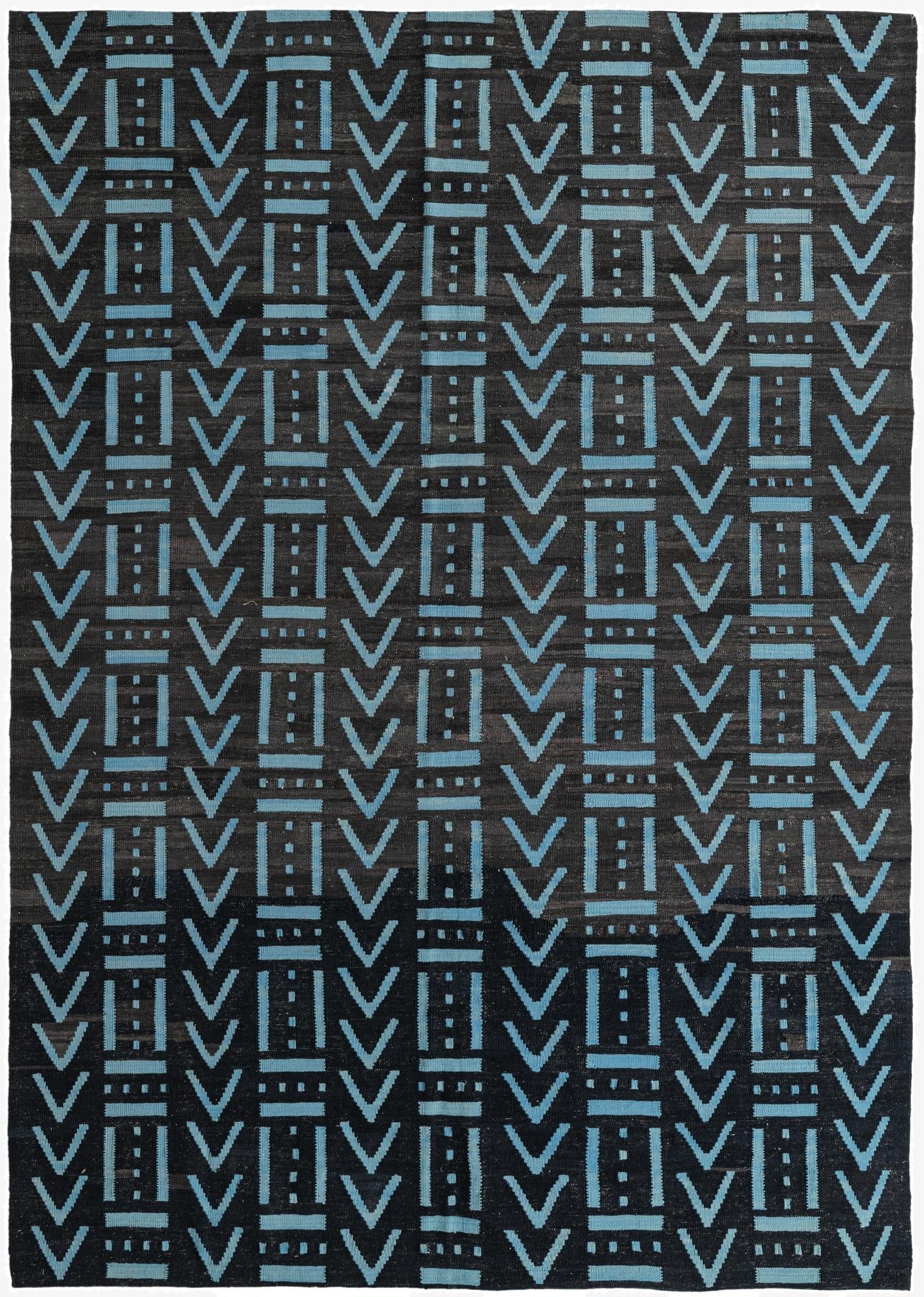 7' x 9' 1  Hand Woven Kilim Modern Wool Rug