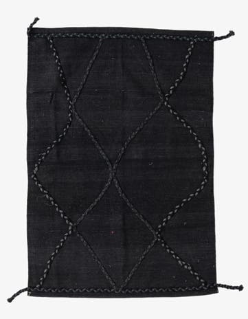 3' 4 x 4' 9 Hand Woven Kilim Modern Wool Rug