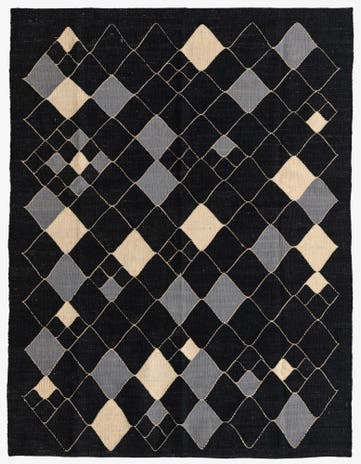 5' 1 x 6' 7 Hand Woven Kilim Modern Wool Rug