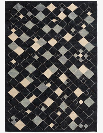 6' 10 x 9' 7 Hand Woven Kilim Modern Wool Rug