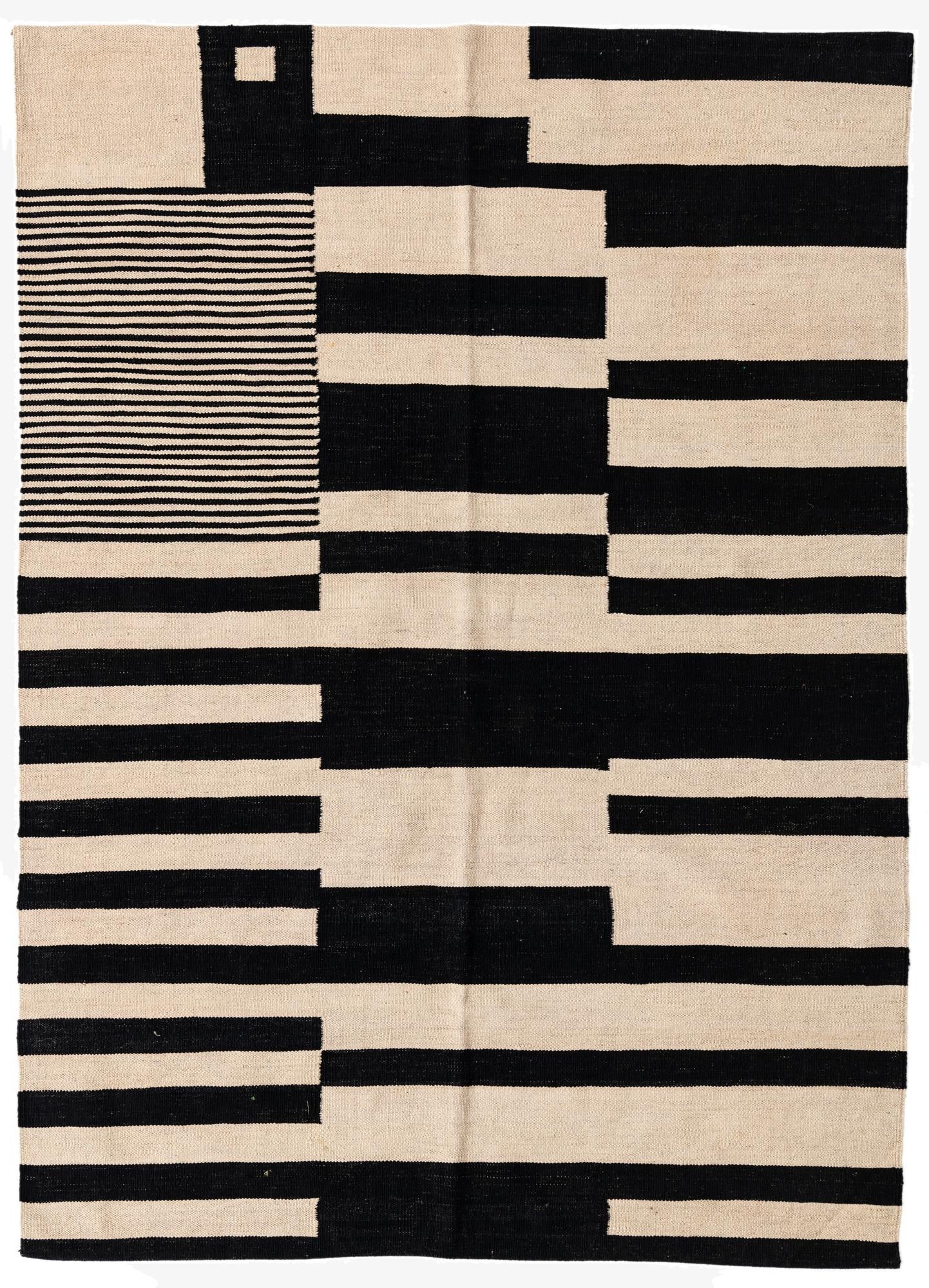 4' 10 x 6' 9  Hand Woven Kilim Modern Wool Rug