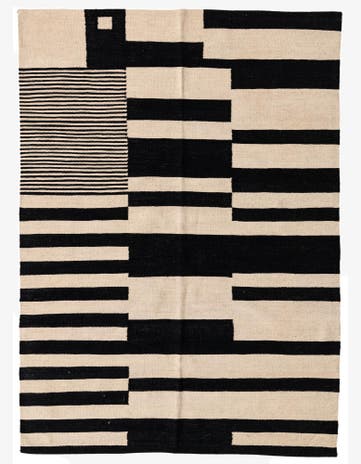 4' 10 x 6' 9 Hand Woven Kilim Modern Wool Rug
