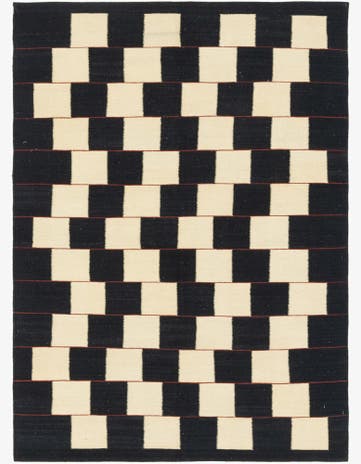 4' 3 x 6' Hand Woven Kilim Modern Wool Rug