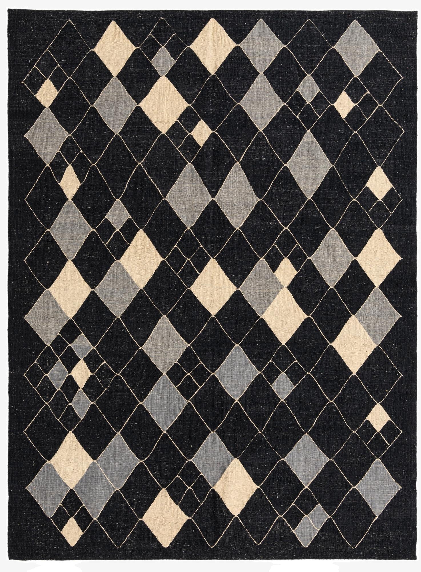 5' 11 x 7' 10  Hand Woven Kilim Modern Wool Rug