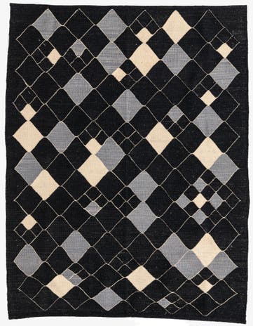 5' 1 x 6' 6 Hand Woven Kilim Modern Wool Rug