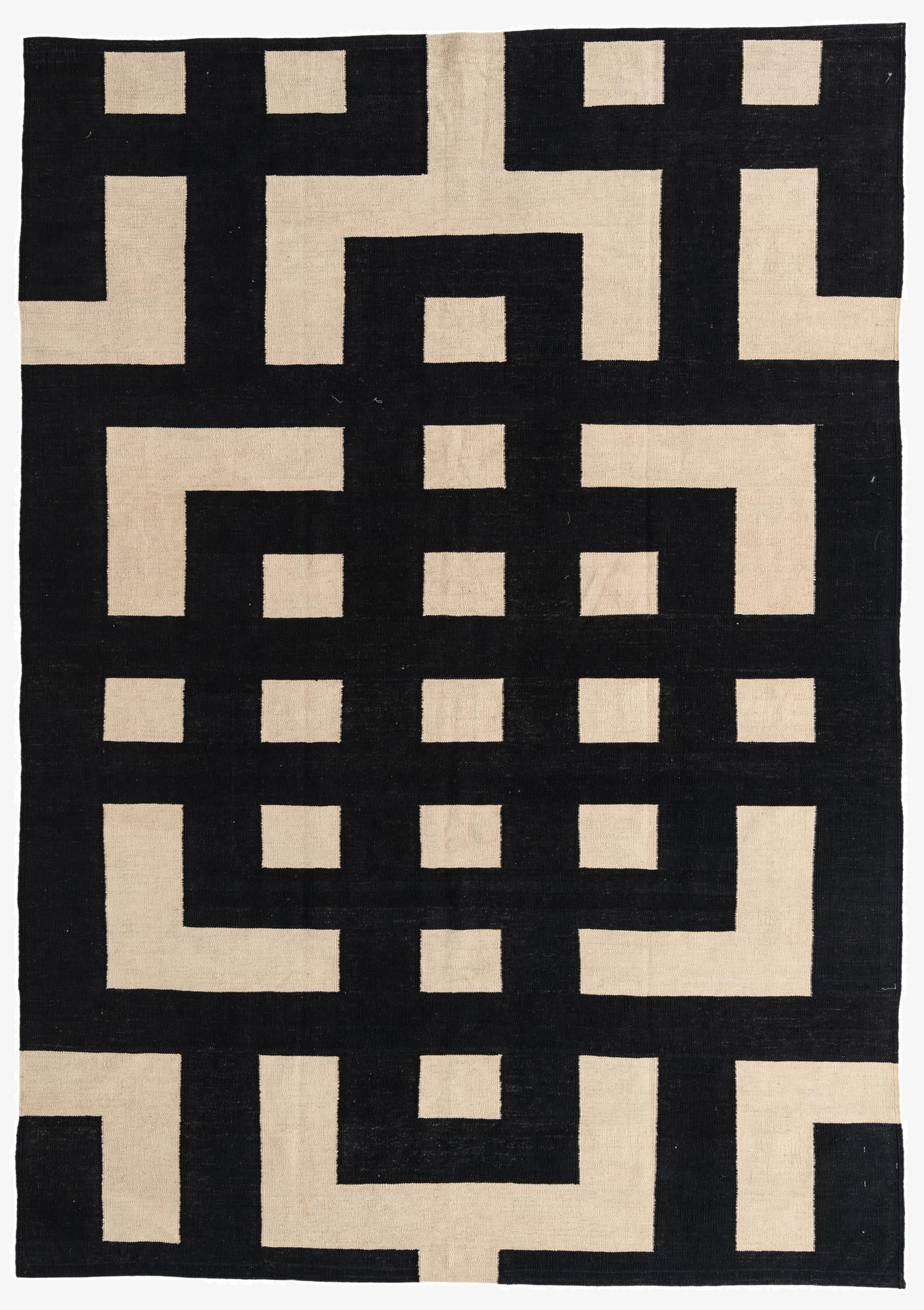 6' 9 x 9' 7  Hand Woven Kilim Modern Wool Rug