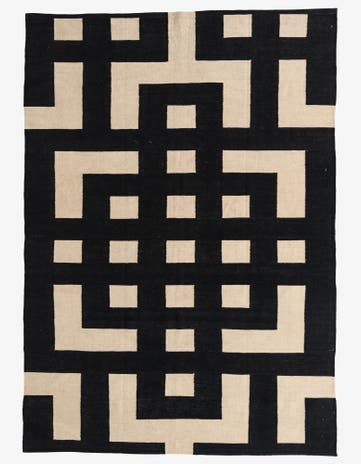6' 9 x 9' 7 Hand Woven Kilim Modern Wool Rug