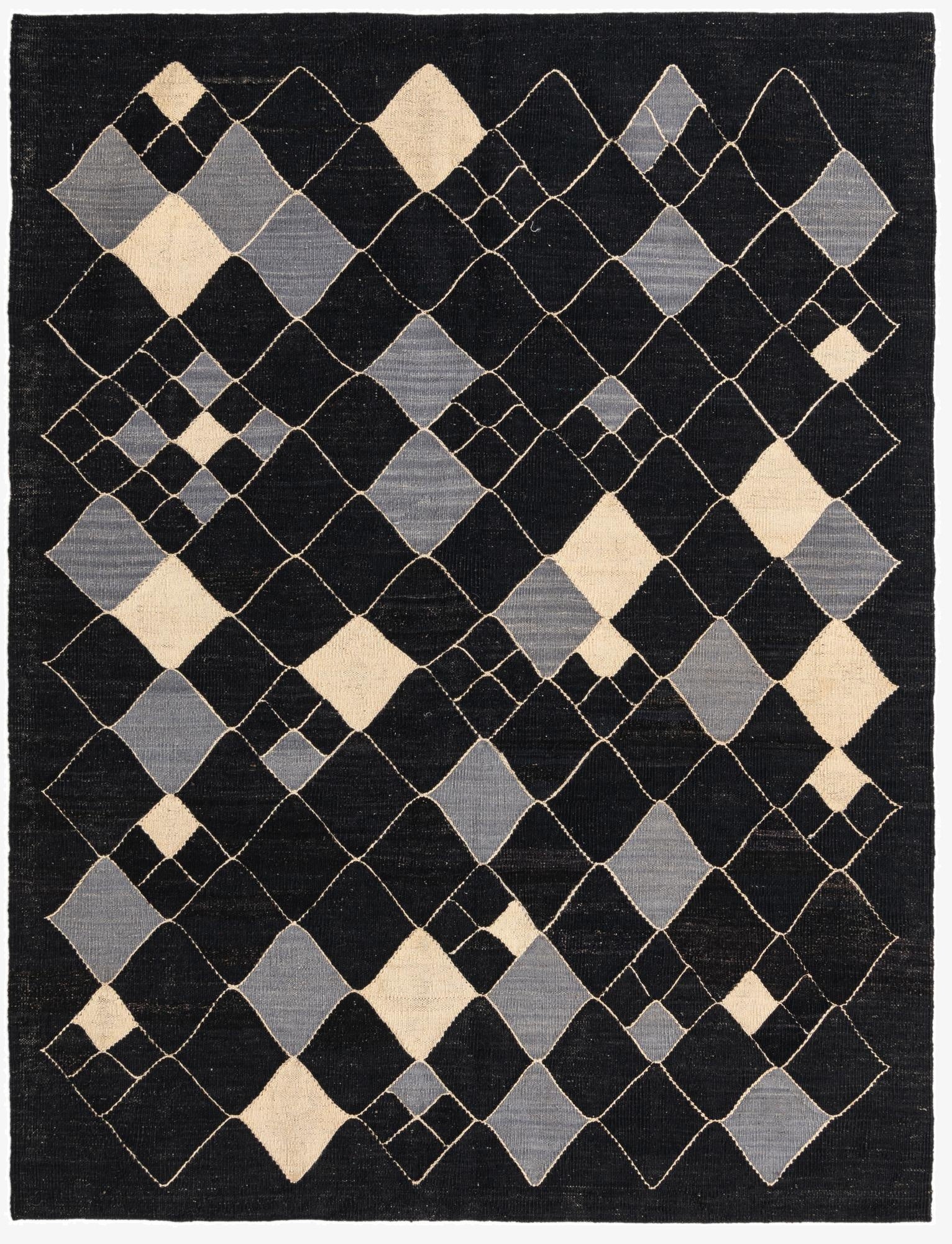 5' x 6' 6  Hand Woven Kilim Modern Wool Rug