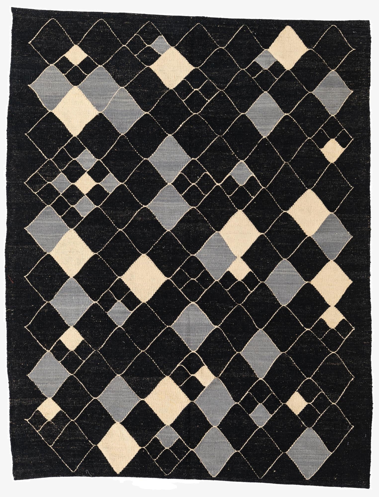 5' x 6' 4  Hand Woven Kilim Modern Wool Rug