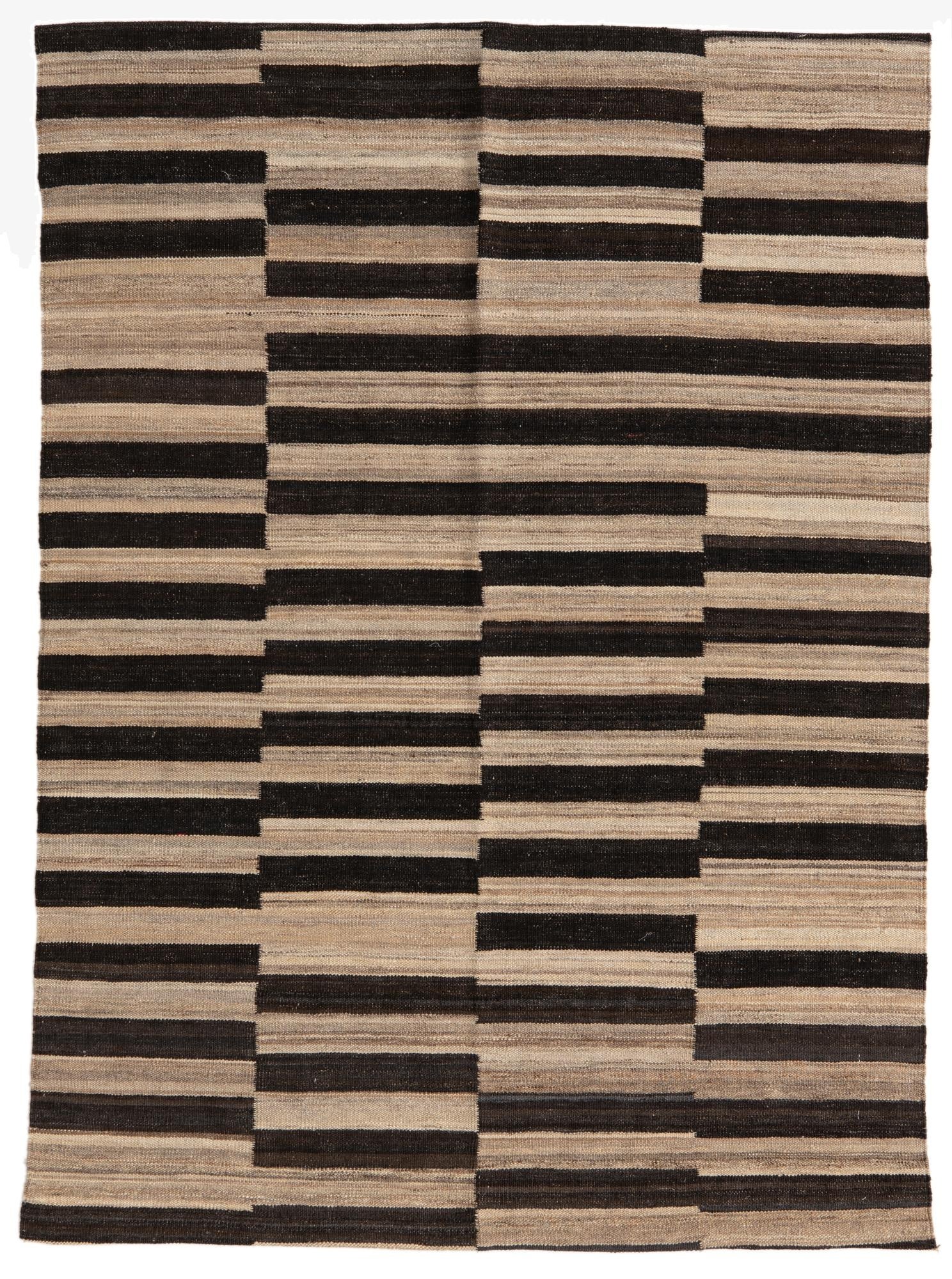 4' 3 x 5' 10  Hand Woven Kilim Modern Wool Rug