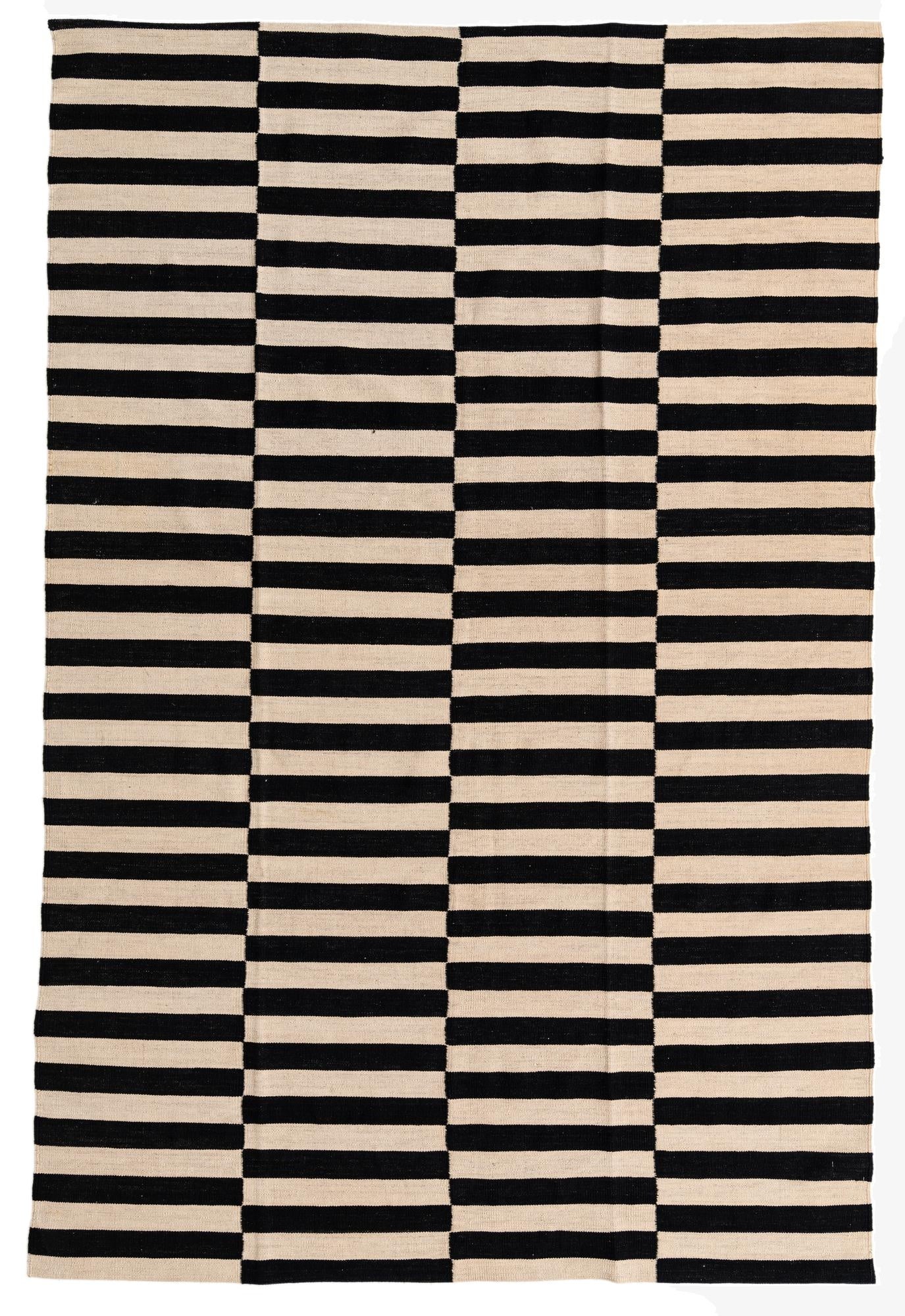 6' 6 x 9' 10  Hand Woven Kilim Modern Wool Rug