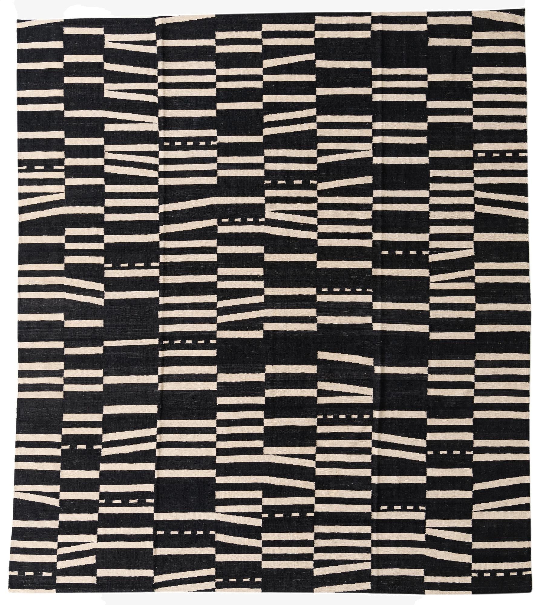 8' 7 x 9' 8  Hand Woven Kilim Modern Wool Rug