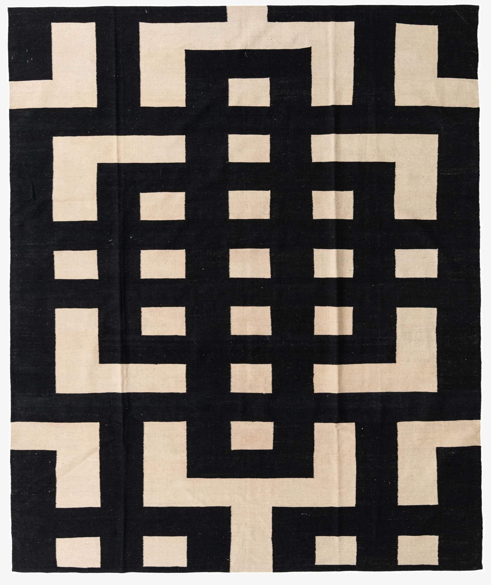 8' 1 x 9' 9  Hand Woven Kilim Modern Wool Rug