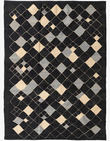 5' 7 x 7' 9 Hand Woven Kilim Modern Wool Rug