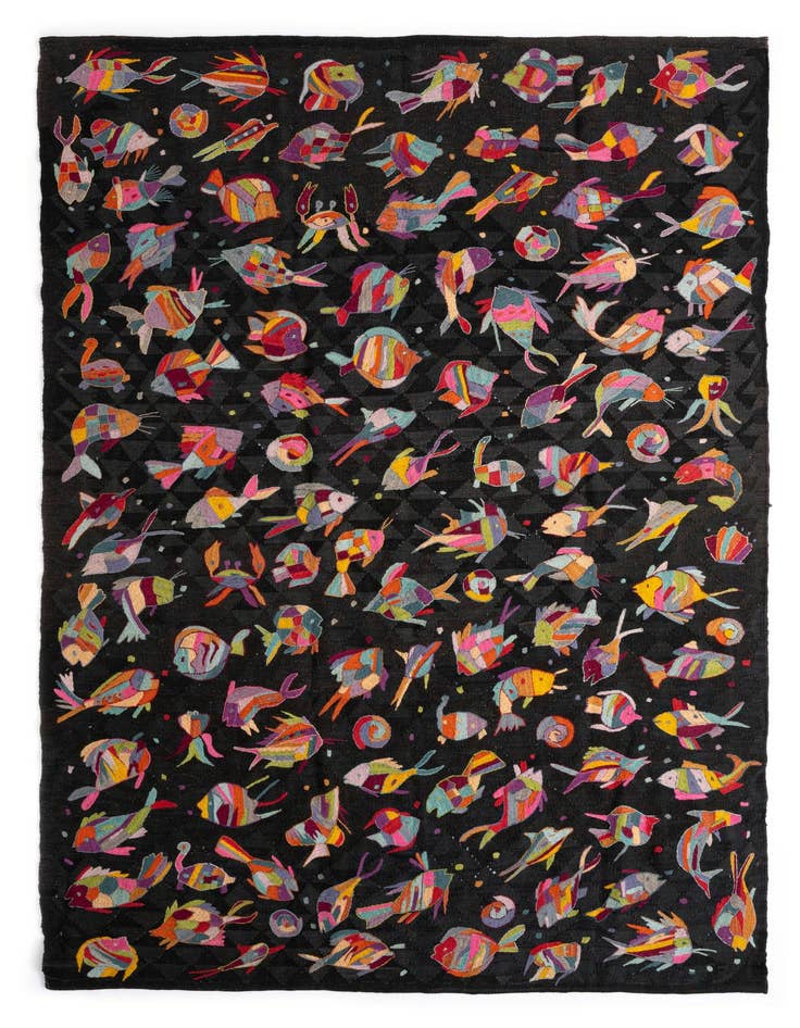 Detail image of 6' 2 x 9' 5 Kilim Wool Rug