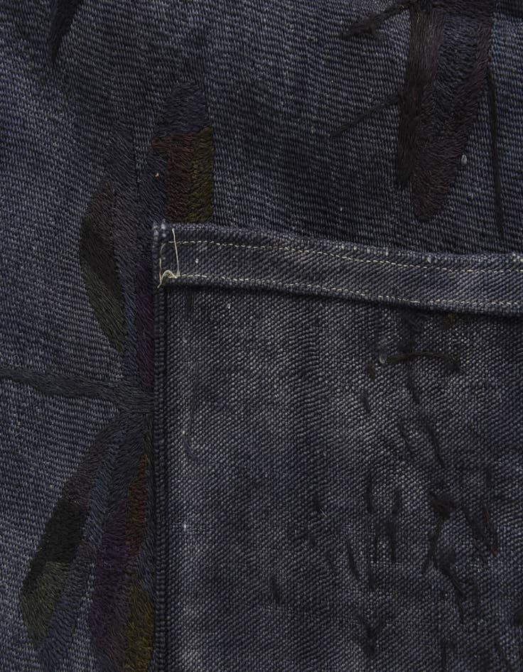 Detail image of 4' 2 x 5' 7  Hand Woven Kilim Suzani Wool Rug