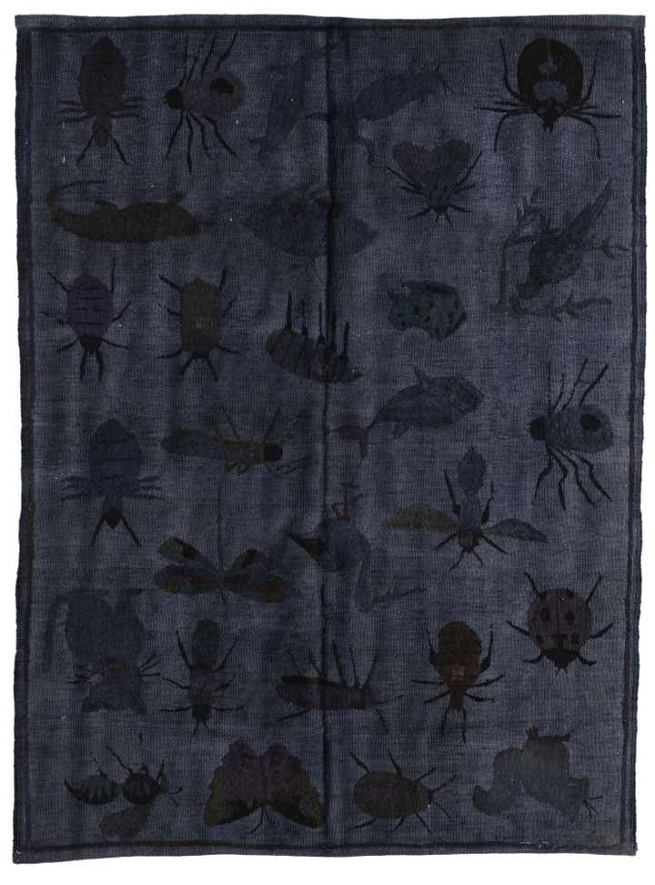 4' 2 x 5' 7 Hand Woven Kilim Suzani Wool Rug