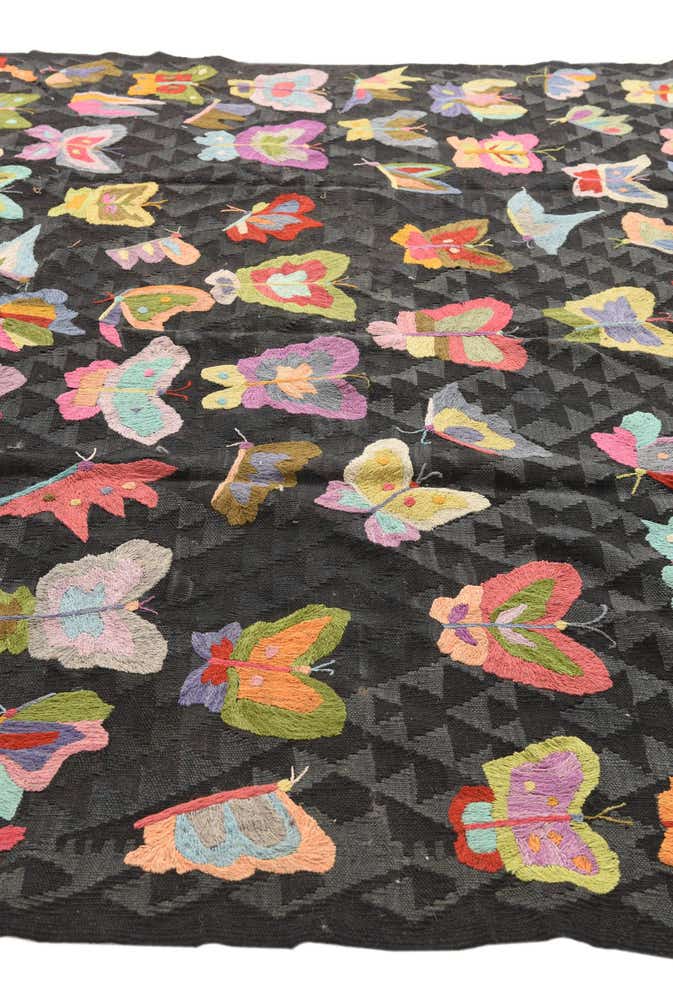 6' 9 x 9' Hand Woven Kilim Suzani Wool Rug