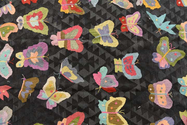 6' 9 x 9' Hand Woven Kilim Suzani Wool Rug