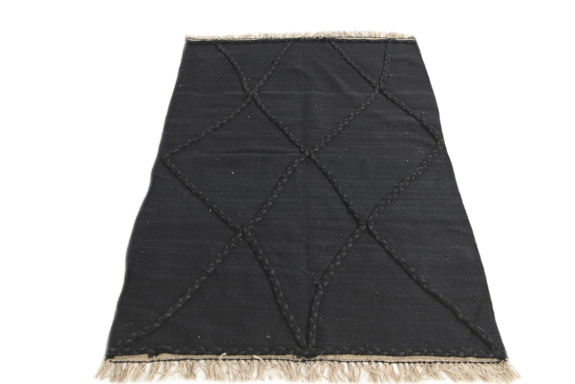 3' 5 x 5' 3 Hand Woven Kilim Suzani Wool Rug