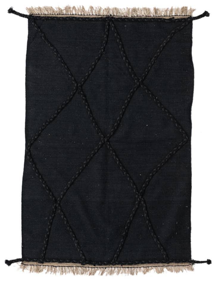 Detail image of 3' 5 x 5' 3 Hand Woven Kilim Suzani Wool Rug